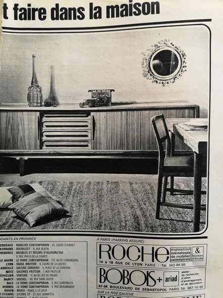 1965 ADVERTISEMENT - ROCHE BOBOIS PARIS furniture - French advertising - 891