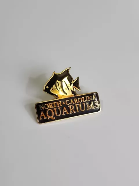 North Carolina Aquariums Souvenir Lapel Pin Black & Gold Colors