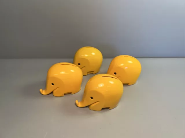 4x Colani Drumbo Elefante Piggy Bank Dresdner Bank 80er 90er Vintage