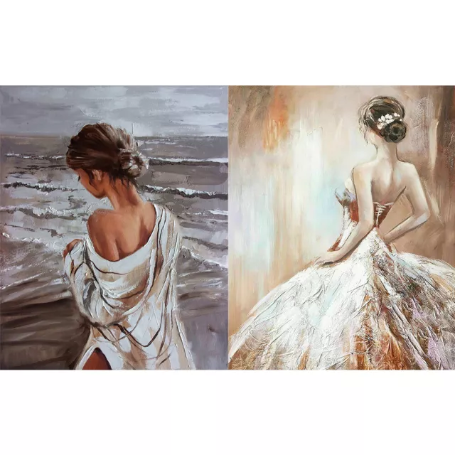 Girl Back Frameless Picture Oil Paint By Numbers Hand Painted Picture for Home