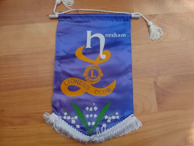 Vintage Horsham Lioness Lions Club International Original Pennant