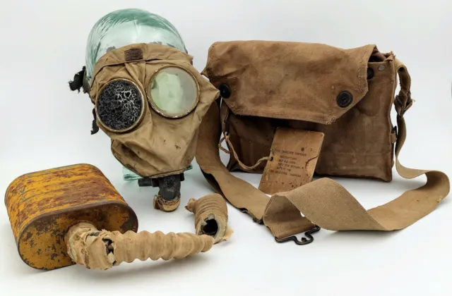 Reproduction WW1 masque à gaz en daim gris allemand - Première