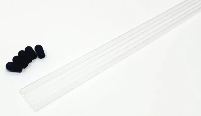 Receptor de radiocontrol Cable Tubo Aéreo Protector Antena Plástico Tubo Tapa Negra Transparente x 5