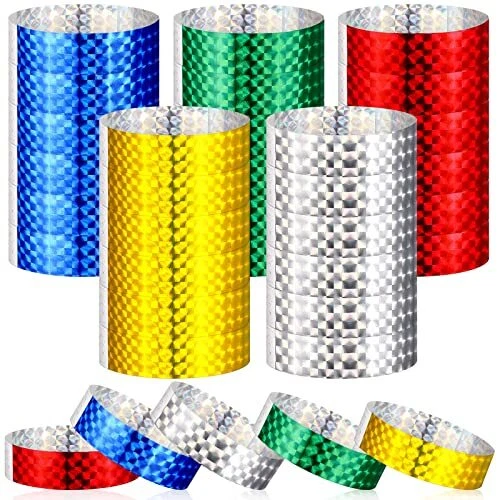 Assorted Colored Holographic Party Wristbands - 500 Pack