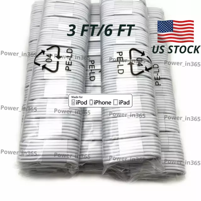 Wholesale Bulk USB Charger Cable 3/6Ft Cord For iPhone 14 13 12 11 XR 8 7 6 5 SE