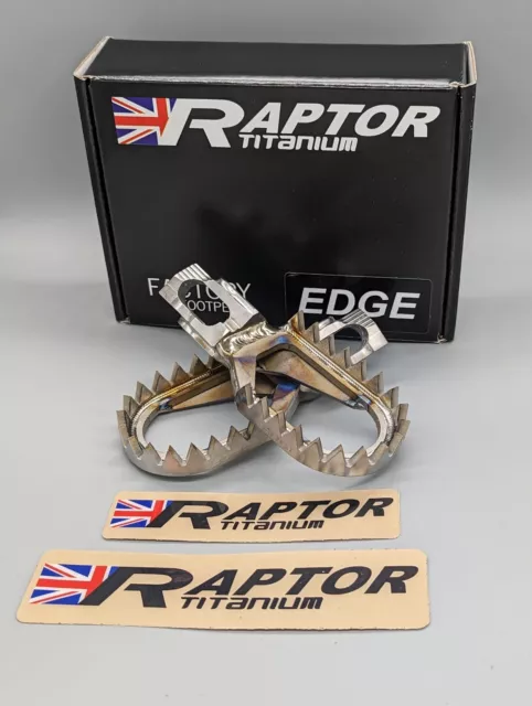 New Raptor RME023ST Titanium Footrests 2024 KTM Husqvarna GasGas (5 Back 10 Down