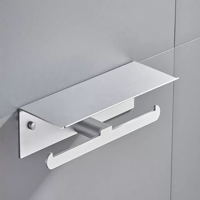 Double Toilet Paper Holder With Shelf and Towel Hanger, Toilet