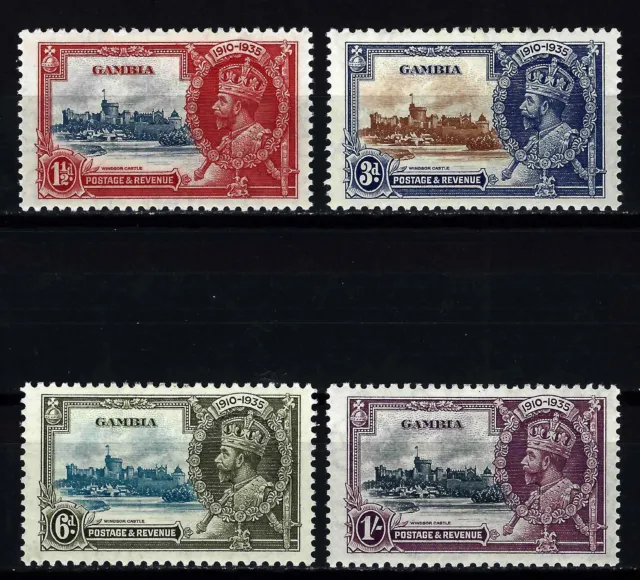Gambia Stamp Set Sc 125-128 / SG 143-146 - King George V KGV Silver Jubilee 1935