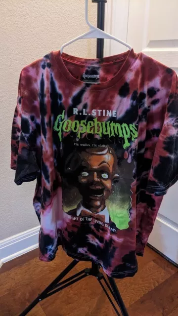 R.L. Stine Goosebumps Night of the Living Dummy Tye-Dye Design Shirt Size XL