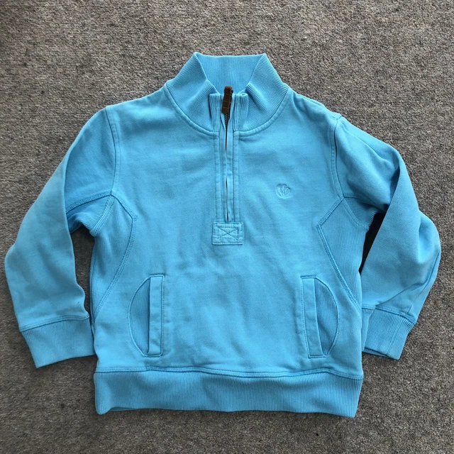 Maglione invernale Fat Face blu brillante cotone spesso età 4-5 anni unisex