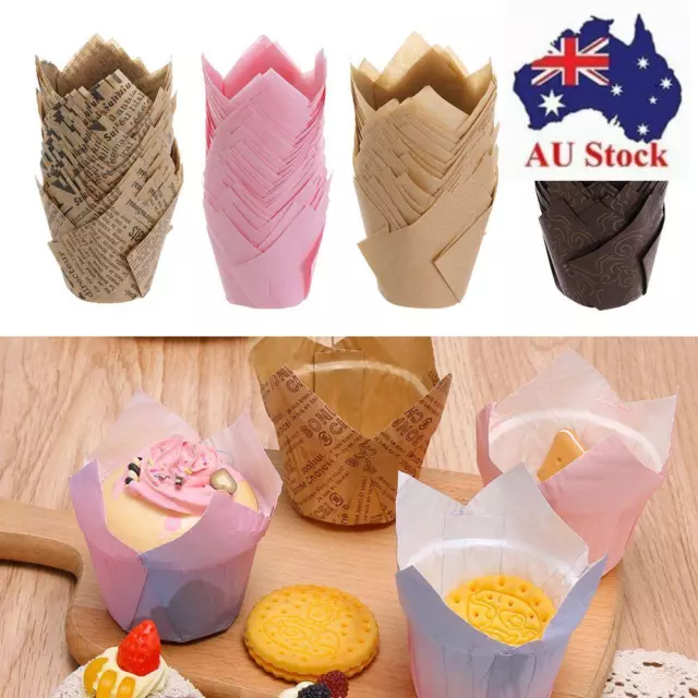 Supplies Cupcake Liners Greaseproof Paper Cake Muffin Cups Tulip Baking Cup