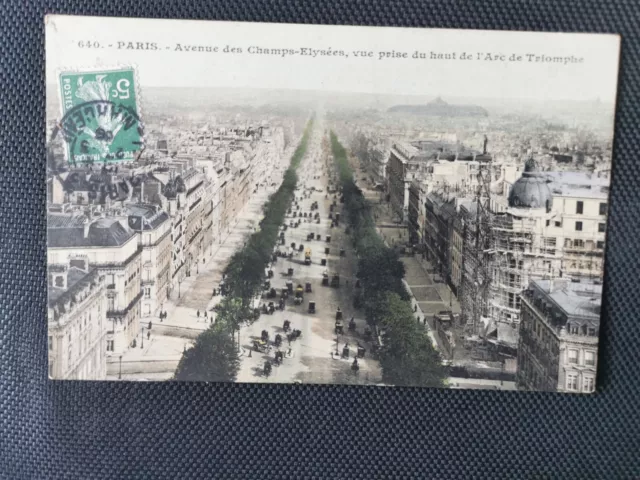 CPA 75 PARIS - Avenue des Champs-Elysées Vue prise du Haut de l'Arc de Triomphe