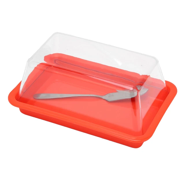 (Square Red)Butter Cutter Lifting Ears Large Space Base Lightweight Butter