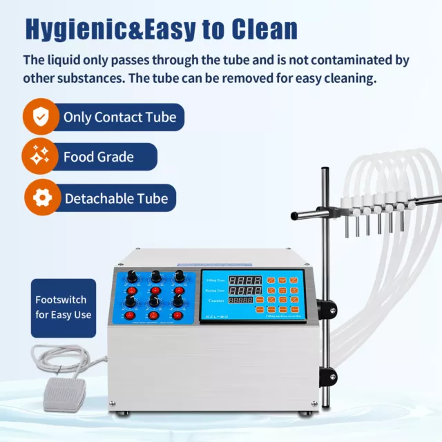 Electric Filler 6-head Semi-automatic Liquid Filling Machine Commercial 5L/min