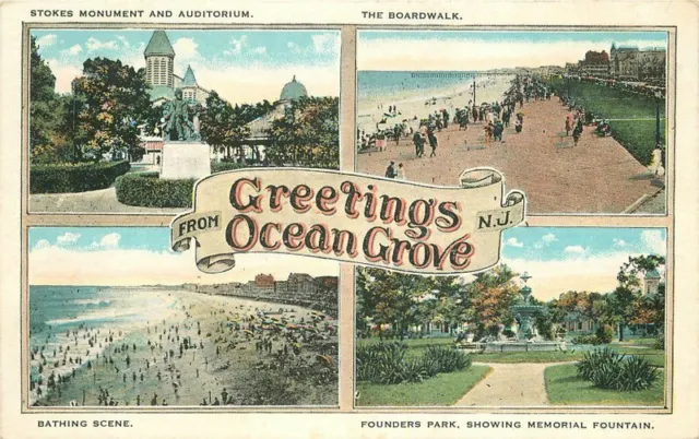 1920s Multi View Ocean Grove New Jersey Von Wieding Postcard 20-728