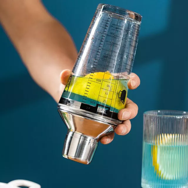 400ml Cocktail Shaker Shock-proof Wide Application Transparent Cocktail Shaker