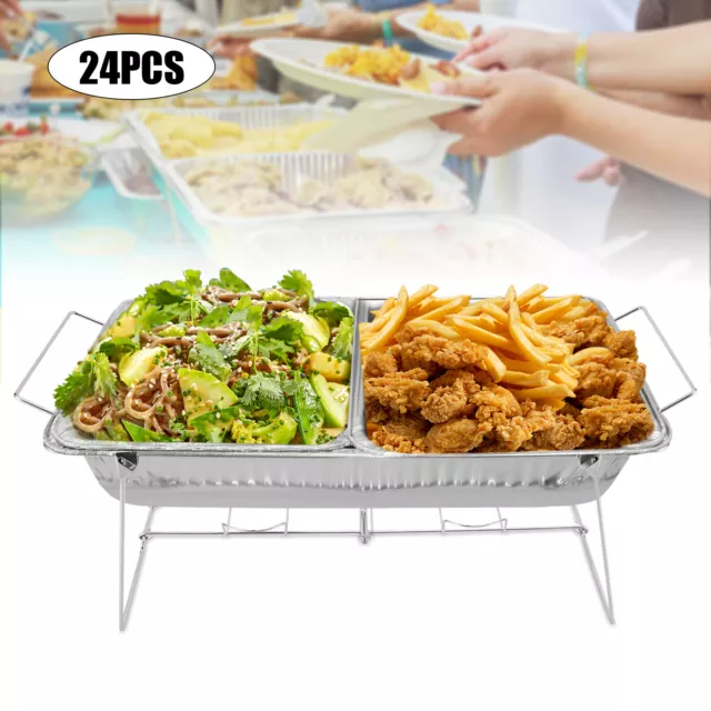 24 Pack Chafing Wire Rack Buffet Dish Stand Stackable Catering Food Tray Warmer