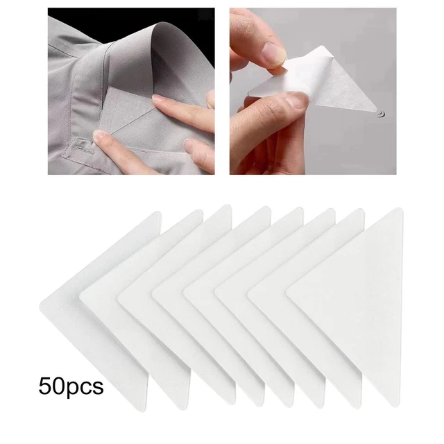 Autocollants de col sans boucle, 50 pièces, pour chemises à col, polos