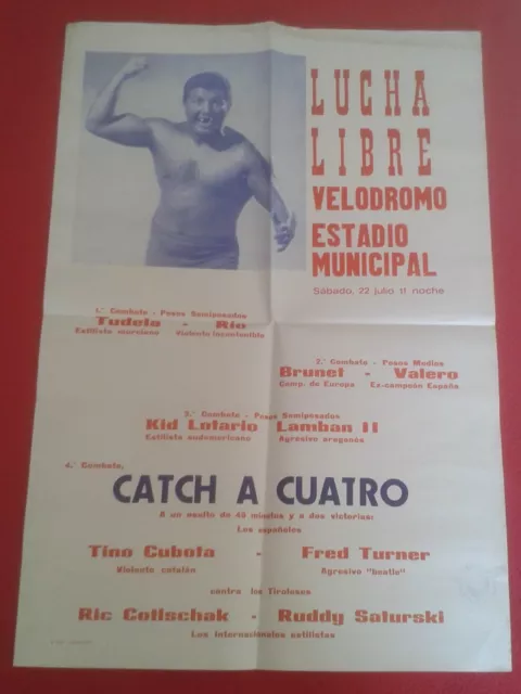 Spain España Espagne Cartel Poster Año Year 1967 Lucha Libre Wrestling Catch 