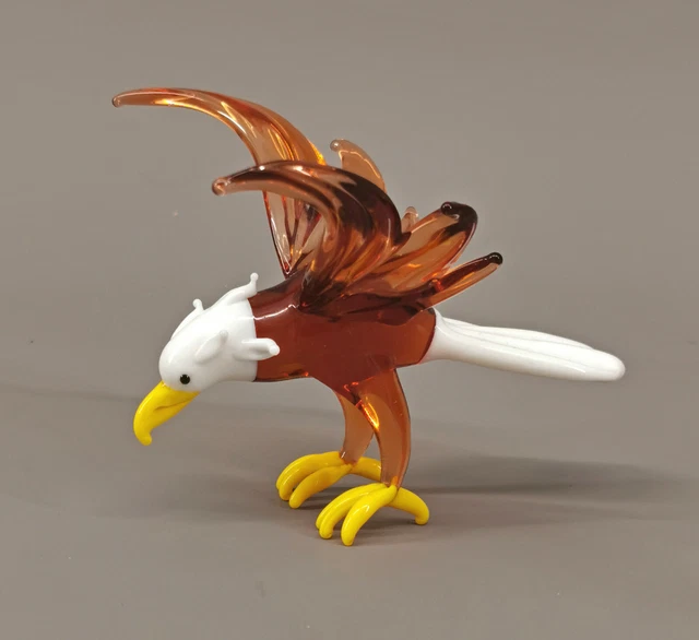 9912148-x Vetro Figura Weißkopf-adler Braun 12x12cm Soffiato Bocca