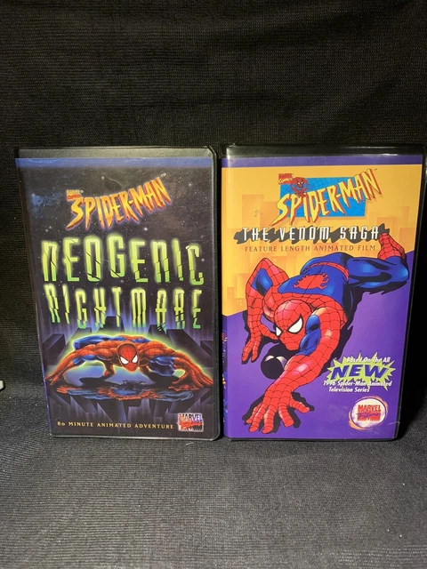 (2)VINTAGE SPIDERMAN VHS lot Marvel Films Animated Venom Saga/Neogenic