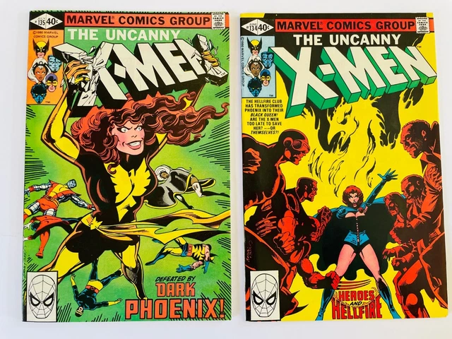 The Uncanny X-Men # 134 & 135 PHOENIX VF/NM 1980 John Byrne ART Marvel Comics