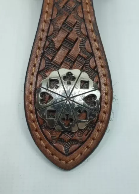 HAND TOOLED LEATHER Lighter/Pager/Cell Concho Belt Clip Holster 4