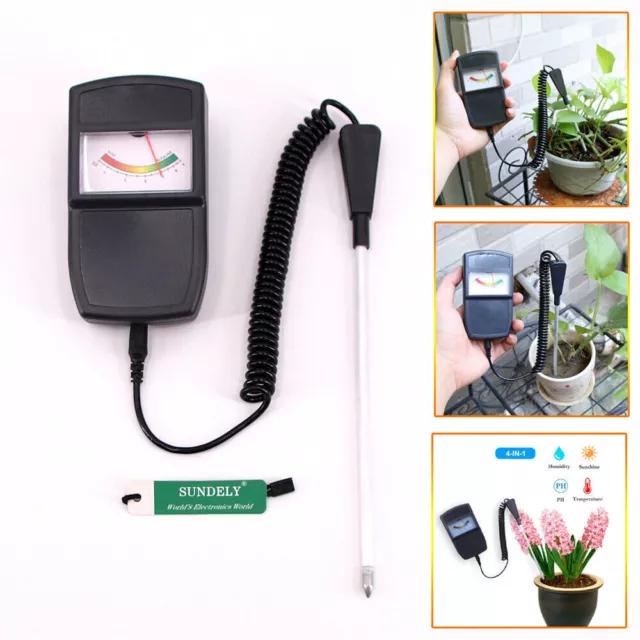 Soil PH Meter Light Tester Acid Alkaline Test Gardeners Garden Allotment UK Ship 3