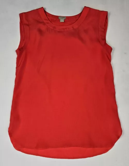 J. CREW Womens Orange-Red Hi-Lo Hem Sleeveless Tank Top Blouse Size XS