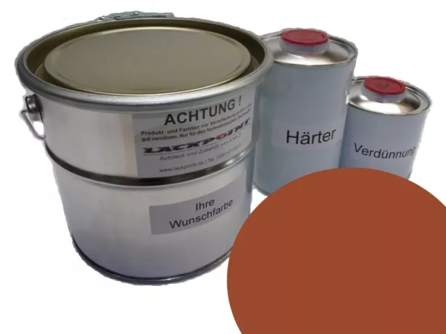 7 Liter Set 2K Car Paint GDR Beaver Brown No Clear Varnish Ifa Classic Car Colo