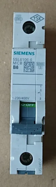 Circuit breaker Siemens 5SL6106-6 MCB B6 6A /#Z I1MG 1477