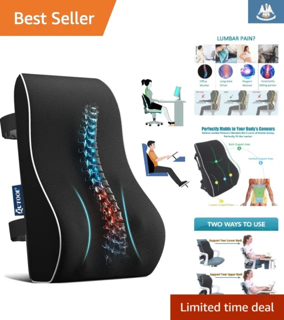 Ergonomic Lumbar Support Pillow for Chair, Car - Relieves Back Pain, Improves