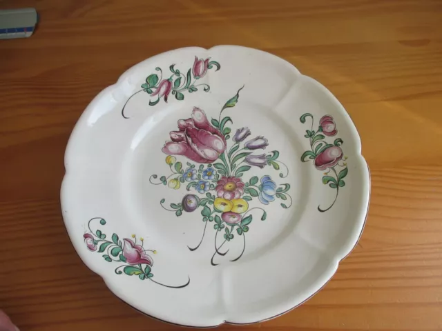 assiette HENRI CHAUMEIL VIEUX STRASBOURG  decor de fleur 24,5 cm