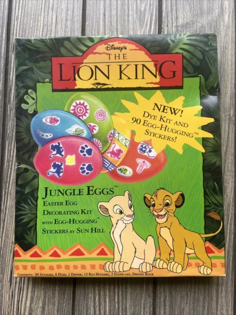 Vintage Lion King Jungle Eggs Easter Egg Decorating Kit Sealed Sun Hill Made USA