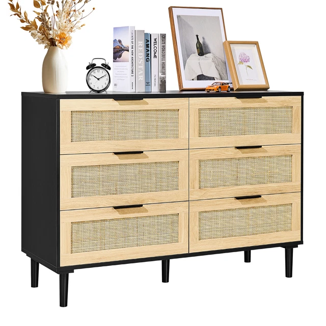 VEVOR COMMODE EN rotin naturel meuble de rangement 5 tiroirs pour VEVOR COMMODE EN rotin naturel meuble de rangement 5 tiroirs pour