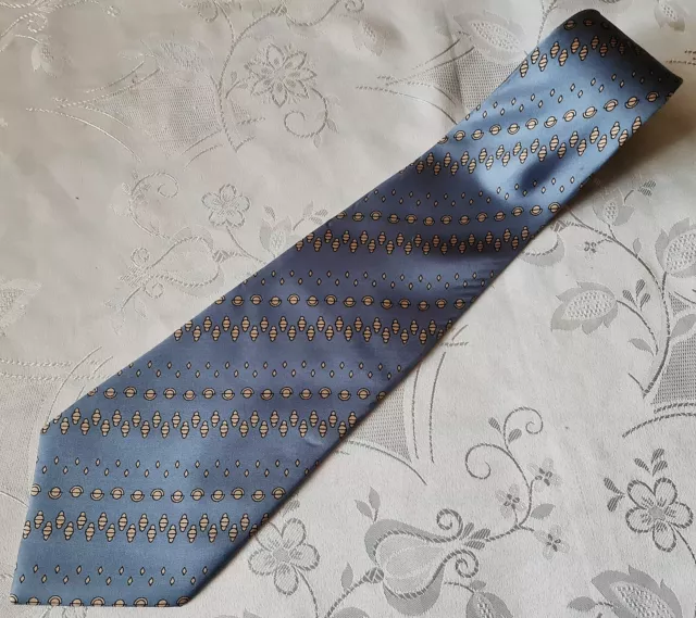 Gents Vintage Authentic Yves Saint Laurent Paris Blue Silk Men's Neck Tie