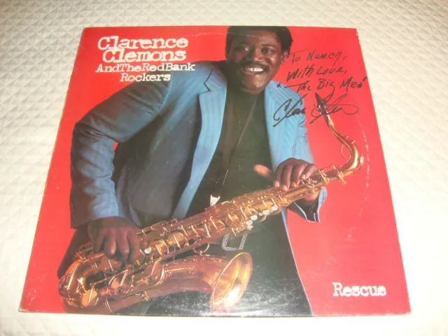 Bruce Springsteen Clarence Clemons and the red bank rockers Rescue LP Signed