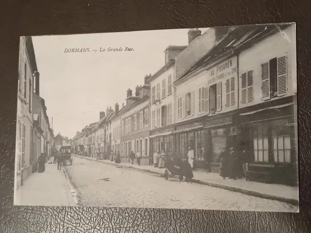 cpa carte postale DORMANS - la grande rue