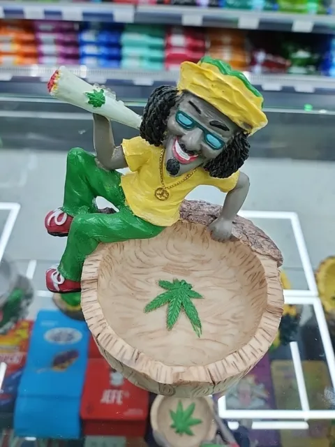 Rasta Man Jamaican Ashtray Ash Bob Marley with FREE Clipper Lighter UK Seller