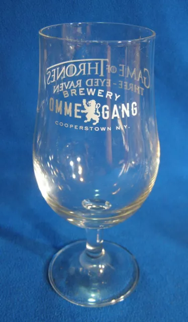 Ommegang Brewery Tulip Beer Glass Game of Thrones 3-Eyed Raven Cooperstown NY
