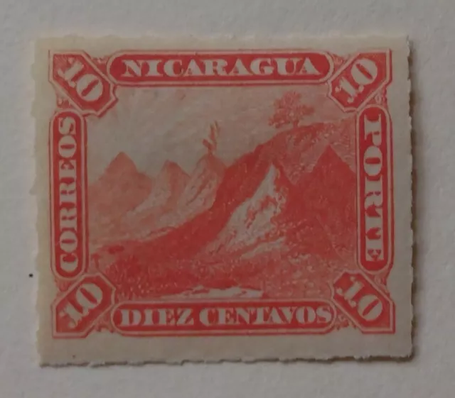 Nicaragua Stamp, 1878, sc#11, Mint, Hinged, OG, Roulette