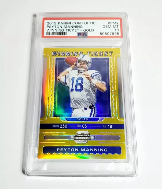 2019 Panini Optic Contenders WINNING TICKET GOLD PEYTON MANNING /10 PSA 10 POP 1
