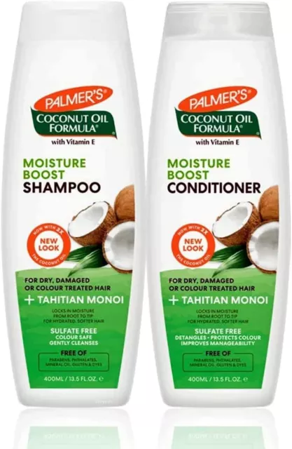 Palmers Coconut Oil Formula Moisture Boost Shampoo & Conditioner Set-400ml-!!!