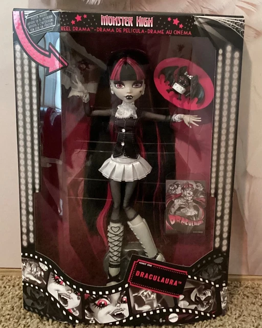 MONSTER HIGH DRACULAURA Reel Drama Doll Collector Black White Style NEW ...