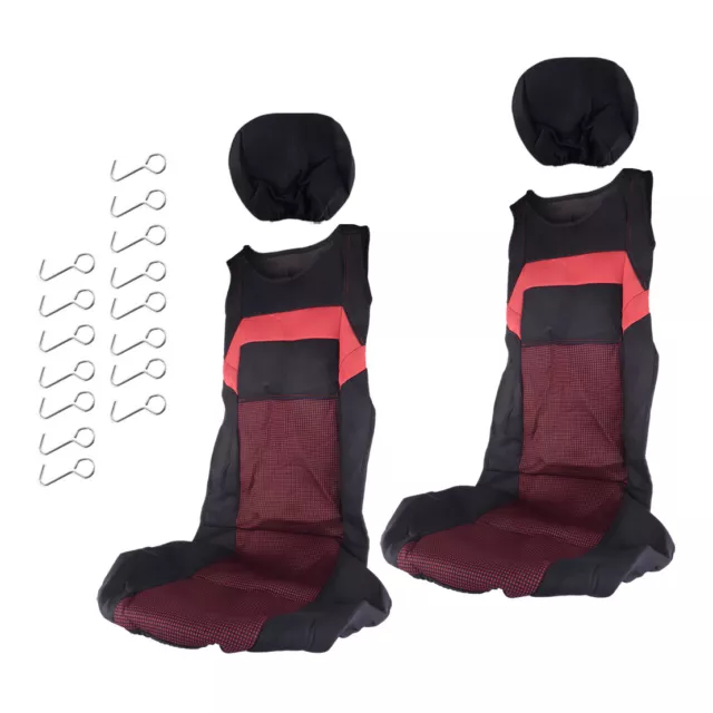 1Set Universal Front Car Seat Covers T-shirt Design Protector Cushion Accessory 2