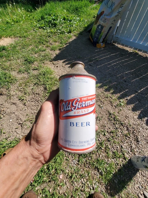 Old German Brand Beer 2 Panel High Profile Cone Top Beer   EMPTY CAN USBC 176-20