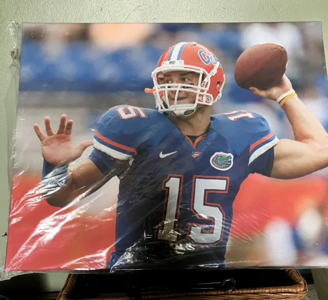 Tim Tebow Picture On Canvas Still In Plastic Florida Gators Memorabilia 15” x 19