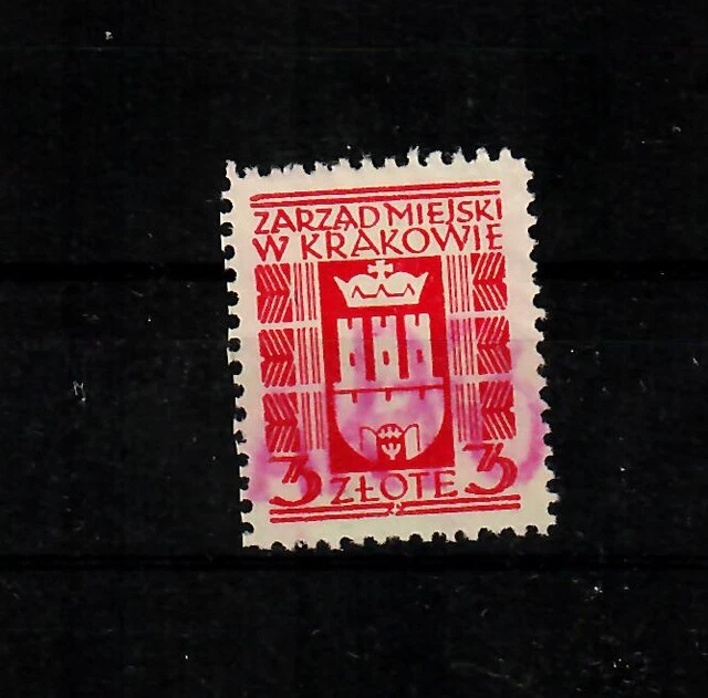 GG: Stadtgebührenmarke Krakau, gebraucht. 3 Zl