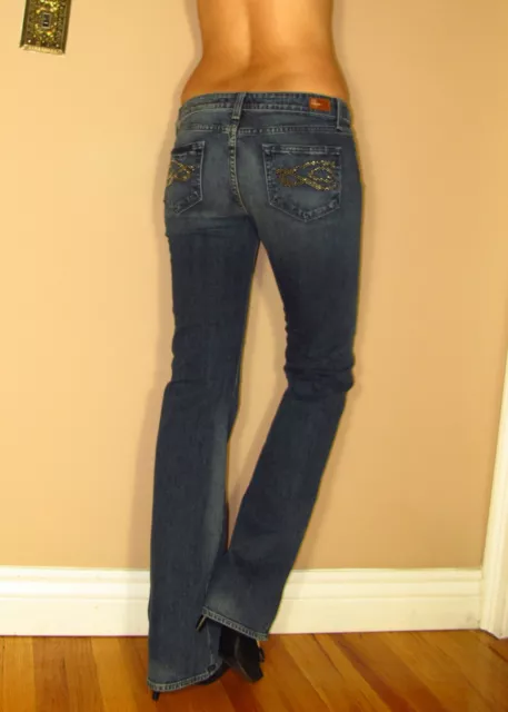 RARE PAIGE BENEDICT Canyon Bootcut Jeans Meridian Dark Stud Pkt 25 FITS ...