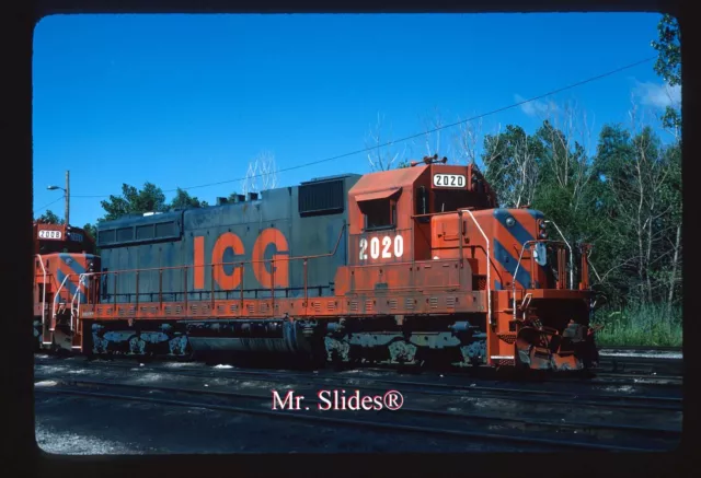 Original Slide ICG Illinois Central Gulf SD24M 2020 In 1984 At E.Hazel Crest IL